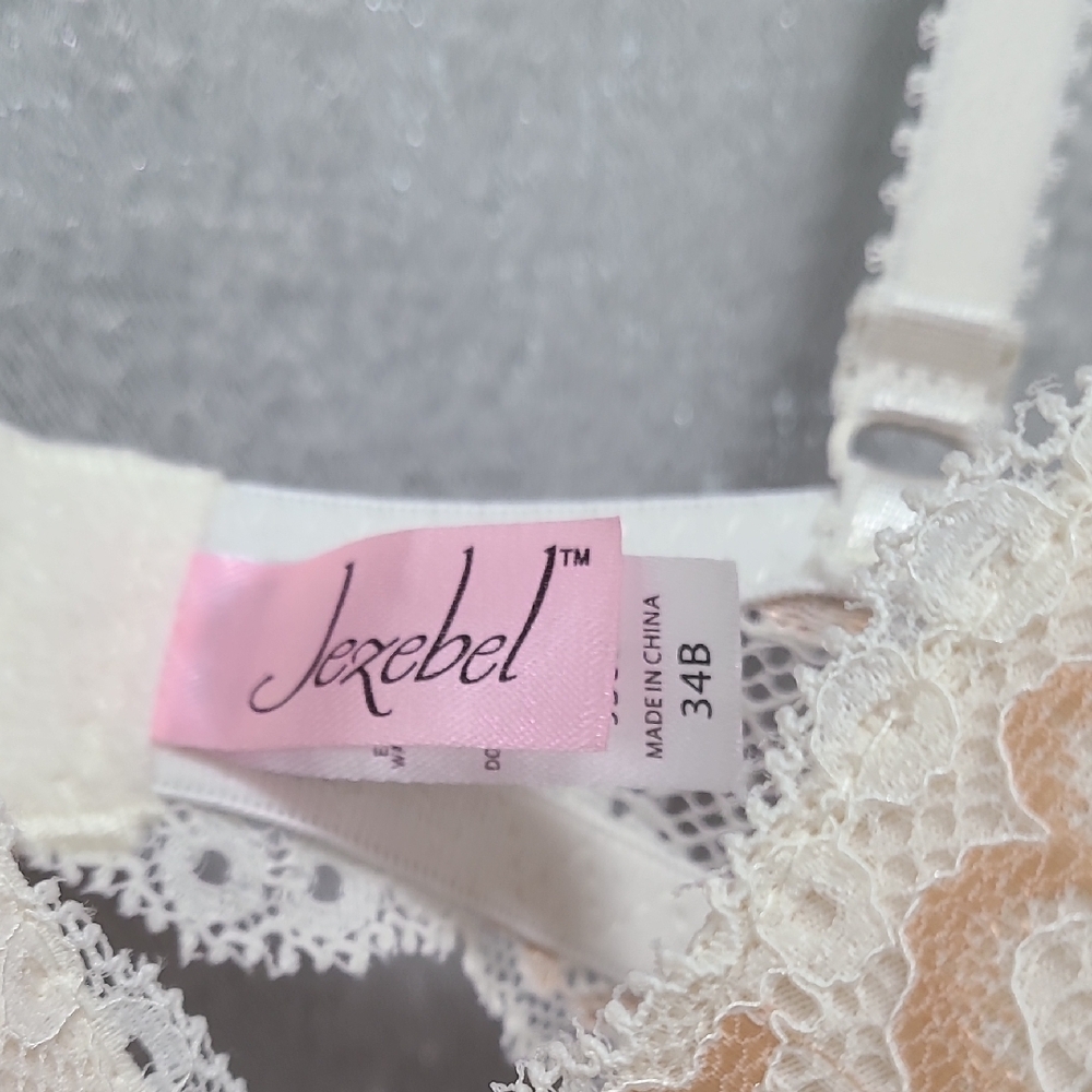 Jezebel Lace Bra 34B Floral cannoli‎ cream with sandpoint - Picture 6 of 14